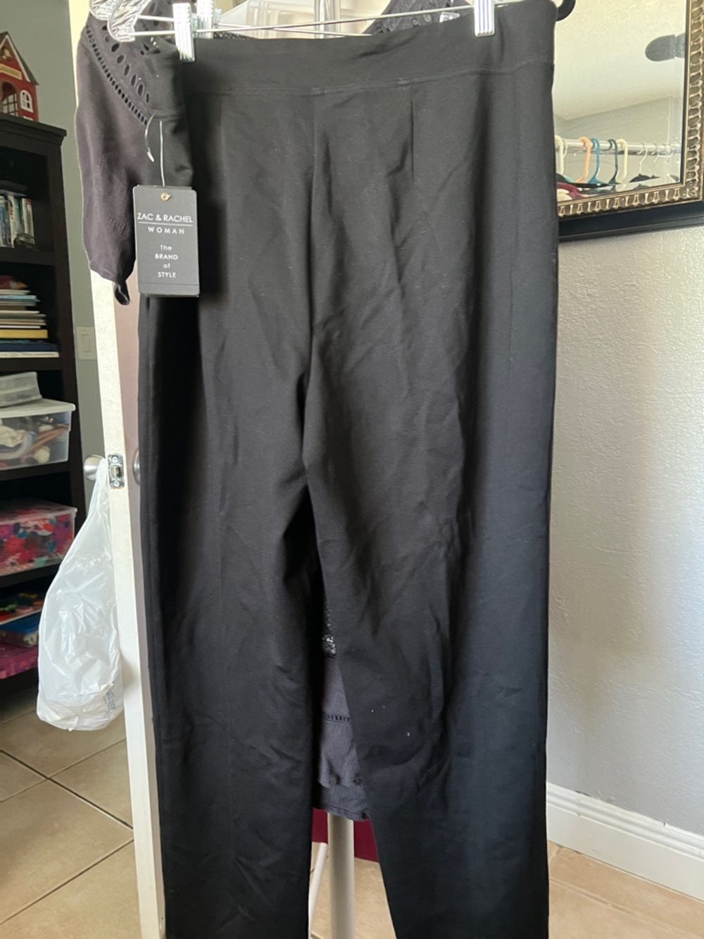 Zac & Rachel Black Straight-Leg Dress Pants